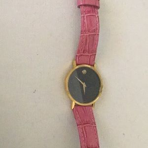 Movado watch with pink band